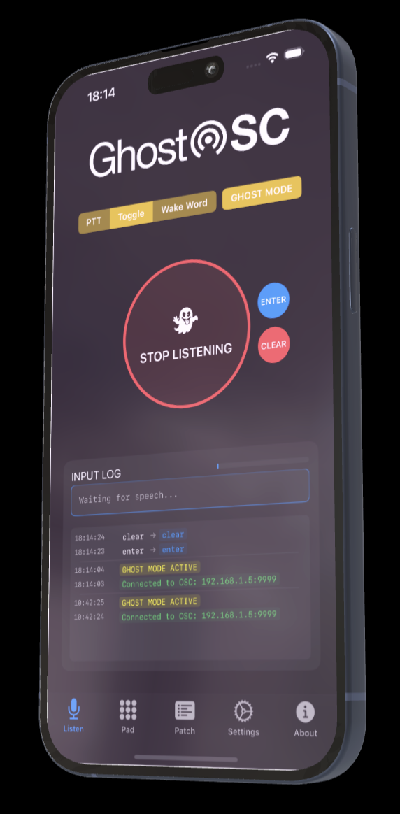 GhostOSC App Interface